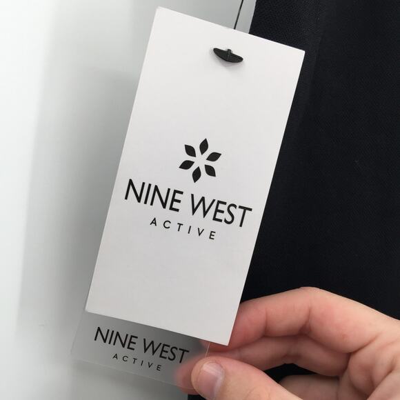 Nine West Active Stretch Crop Leggings Gym Yoga Comfort Black Size L/X-Large - Picture 3 of 5